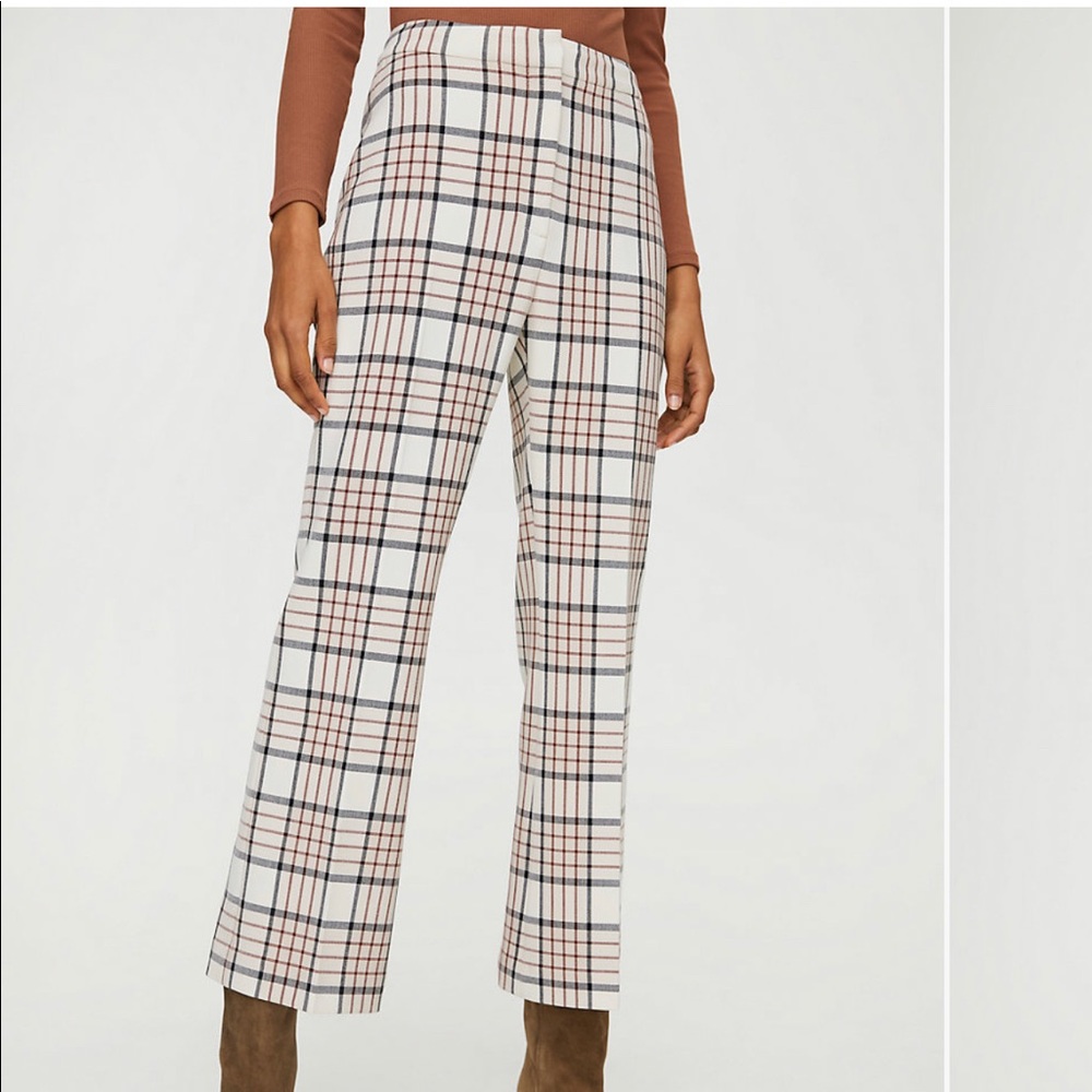 Wilfred Aritzia Genie Check Pants Sz 10